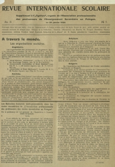 Ogniwo : organ informacyjny i sprawozdawczy Związku Zawodowego Nauczycielstwa Polskich Szk&oacute;ł Średnich R. 4, Nr 1/2 (20 stycznia 1924). Dodatek 1