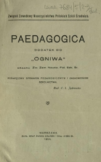 Ogniwo : organ informacyjny i sprawozdawczy Związku Zawodowego Nauczycielstwa Polskich Szk&oacute;ł Średnich R. 5 (1925). Dodatek [1]