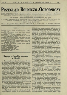 Przegląd Rolniczo-Ogrodniczy: dodatek miesięczny poświęcony sadownictwu, warzywnictwu polowemu, nasiennictwu, kwiaciarstwu ogrodniczemu, gruntowemu, przetw&oacute;rstwu płod&oacute;w ogrodniczych i gałęziom ubocznym, z ogrodnictwem związanym - pszczelnictwu, jedwabnictwu, tytuniarstwu, wikliniarstwu, chmielarstwu oraz uprawie roślin leczniczych i przemysłowych. R. 4, nr 6