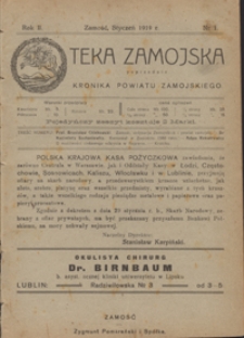 Teka Zamojska R. 2, nr 1 (stycz. 1919)