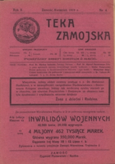 Teka Zamojska R. 2, nr 4 (kwiecień 1919)