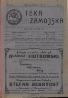 Teka Zamojska R. 3, nr 3 (marzec 1920)