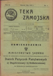 Teka Zamojska R. 3, nr 5 (maj 1920)