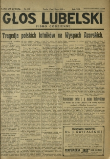 Głos Lubelski : pismo codzienne. R. 16, nr 192 (17 lipca 1929)