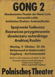 Spojrzonie Tadeusza Rozewicza przygotowanie dowieczoru autorskiego