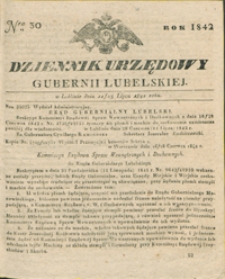 Dziennik Urzędowy Gubernii Lubelskiey 1842, Nr 30 (11/23 lip.)