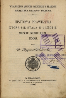 Historya prawdziwa, która się stała w Landzie, mieście niemieckiem, 1568