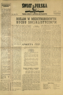 Świat i Polska : tygodnik poświęcony zagadnieniom międzynarodowym. R. 3, nr 14 (4 kwietnia 1948)