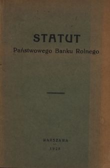 Statut Państwowego Banku Rolnego