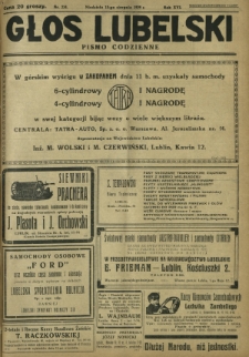 Głos Lubelski : pismo codzienne. R. 16, nr 224 (18 sierpnia 1929)