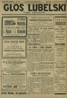 Głos Lubelski : pismo codzienne. R. 16, nr 228 (22 sierpnia 1929)