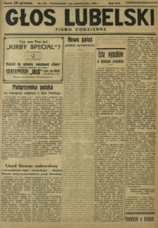 Głos Lubelski : pismo codzienne. R. 16, nr 274 (7 października 1929)