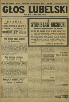 Głos Lubelski : pismo codzienne. R. 16, nr 288 (21 października 1929)