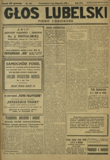 Głos Lubelski : pismo codzienne. R. 16, nr 302 (4 listopada 1929)