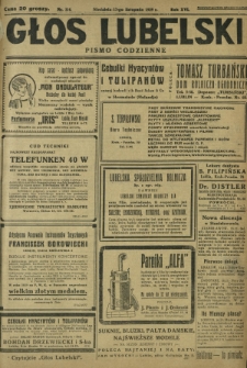 Głos Lubelski : pismo codzienne. R. 16, nr 314 (17 listopada 1929)