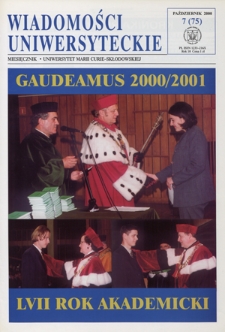 Wiadomości Uniwersyteckie R. 10, nr 7=75 (październik 2000)