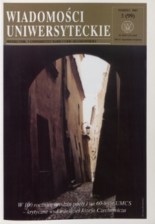 Wiadomości Uniwersyteckie : miesięcznik / Uniwersytet Marii Curie-Skłodowskiej R. 13, nr 3=99 (marzec 2003)