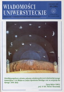 Wiadomości Uniwersyteckie : miesięcznik / Uniwersytet Marii Curie-Skłodowskiej R. 13, nr 10=106 (grudzień 2003)