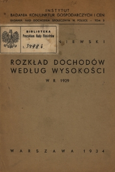 Rozkład dochodów według wysokości w r. 1929