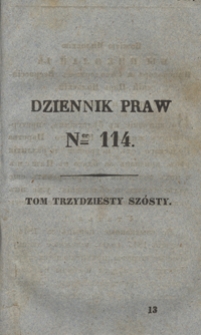 Dziennik Praw T. 36 (1844/1845), Nr 114