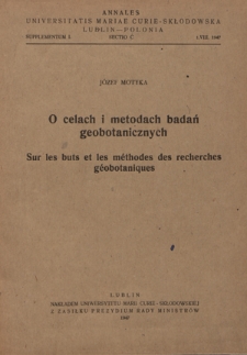 O zadaniach i metodach badań geobotanicznych