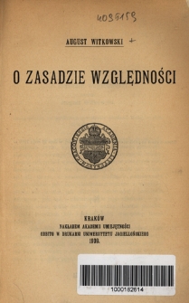 O zasadzie względności