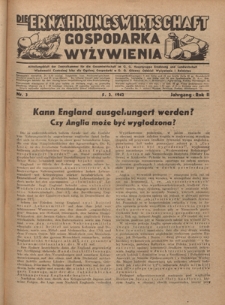 Die Ern&auml;hrungswirtschaft t = Gospodarka Wyżywienia. Jg. 2, nr 3 (5.02.1942)