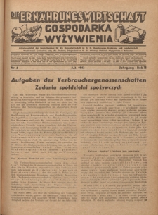 Die Ern&auml;hrungswirtschaft t = Gospodarka Wyżywienia. Jg. 2, nr 5 (5.03.1942)