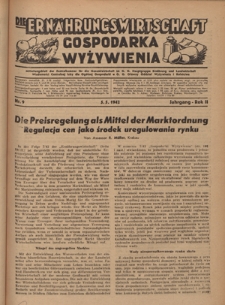 Die Ern&auml;hrungswirtschaft t = Gospodarka Wyżywienia. Jg. 2, nr 9 (5.05.1942)