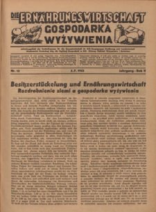 Die Ern&auml;hrungswirtschaft t = Gospodarka Wyżywienia. Jg. 2, nr 13 (5.07.1942)