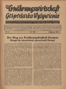 Die Ern&auml;hrungswirtschaft t = Gospodarka Wyżywienia. Jg. 2, nr 15 (5.08.1942)