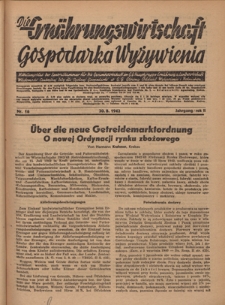 Die Ern&auml;hrungswirtschaft t = Gospodarka Wyżywienia. Jg. 2, nr 16 (20.08.1942)