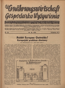 Die Ern&auml;hrungswirtschaft t = Gospodarka Wyżywienia. Jg. 2, nr 20 (20.10.1942)