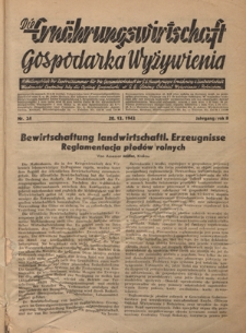 Die Ern&auml;hrungswirtschaft t = Gospodarka Wyżywienia. Jg. 2, nr 24 (20.12.1942)