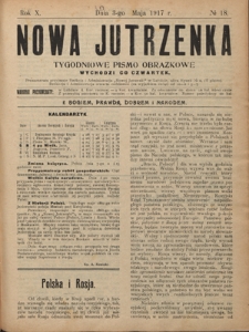 Nowa Jutrzenka : tygodniowe pismo obrazkowe R. 10, Nr 18 (3 maja 1917)