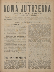Nowa Jutrzenka : tygodniowe pismo obrazkowe R. 10, Nr 45 (8 listopada 1917)