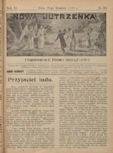 Nowa Jutrzenka : tygodniowe pismo obrazkowe R. 11, Nr 50 (12 grudnia 1918)