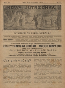 Nowa Jutrzenka : wychodzi na każdą niedzielę R. 12, Nr 23 (8 czerwca 1919)