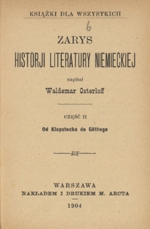 Od Klopstocka do G&ouml;thego