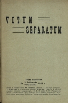 Votum Separatum. No 9 (09/22 października 1908)