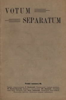 Votum Separatum. No 10(06/19 Listopada 1908)