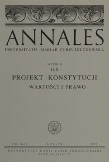 Projekt Konstytucji : wartości i prawo