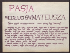 Pasja wg św. Mateusza, 13, 14, 15.04.1984 r.