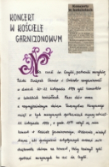 [Triduum Cecyliańskie '94] : Koncert w Kościele Garnizonowym, [22.11.1994 r.]