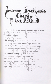 Jesienne Spotkania Chórów : 75 lat PZCHiO, [2.12.2001 r.]