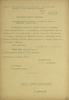 Sprawozdanie Komisji Prawniczej o rządowym projekcie ustawy o przedłużeniu obniżenia komornego (druk nr 15). Druk Nr 46 [Dodatek do] : Sprawozdanie Stenograficzne z ... Posiedzenia Sejmu Rzeczypospolitej z dnia ... (V Kadencja 1938-1939)