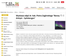 Informacja prasowa nt. wystawy „Barwy Arktyki - Spitsbergen” - Miasto Lublin