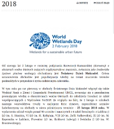 Światowy Dzień Mokradeł 2018