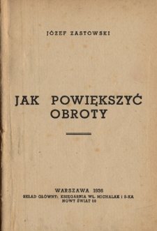 Jak powiększyć obroty