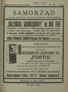 Samorząd : tygodnik poświęcony sprawom samorządu terytorialnego. R. 10, nr 11 (11 marca 1928)